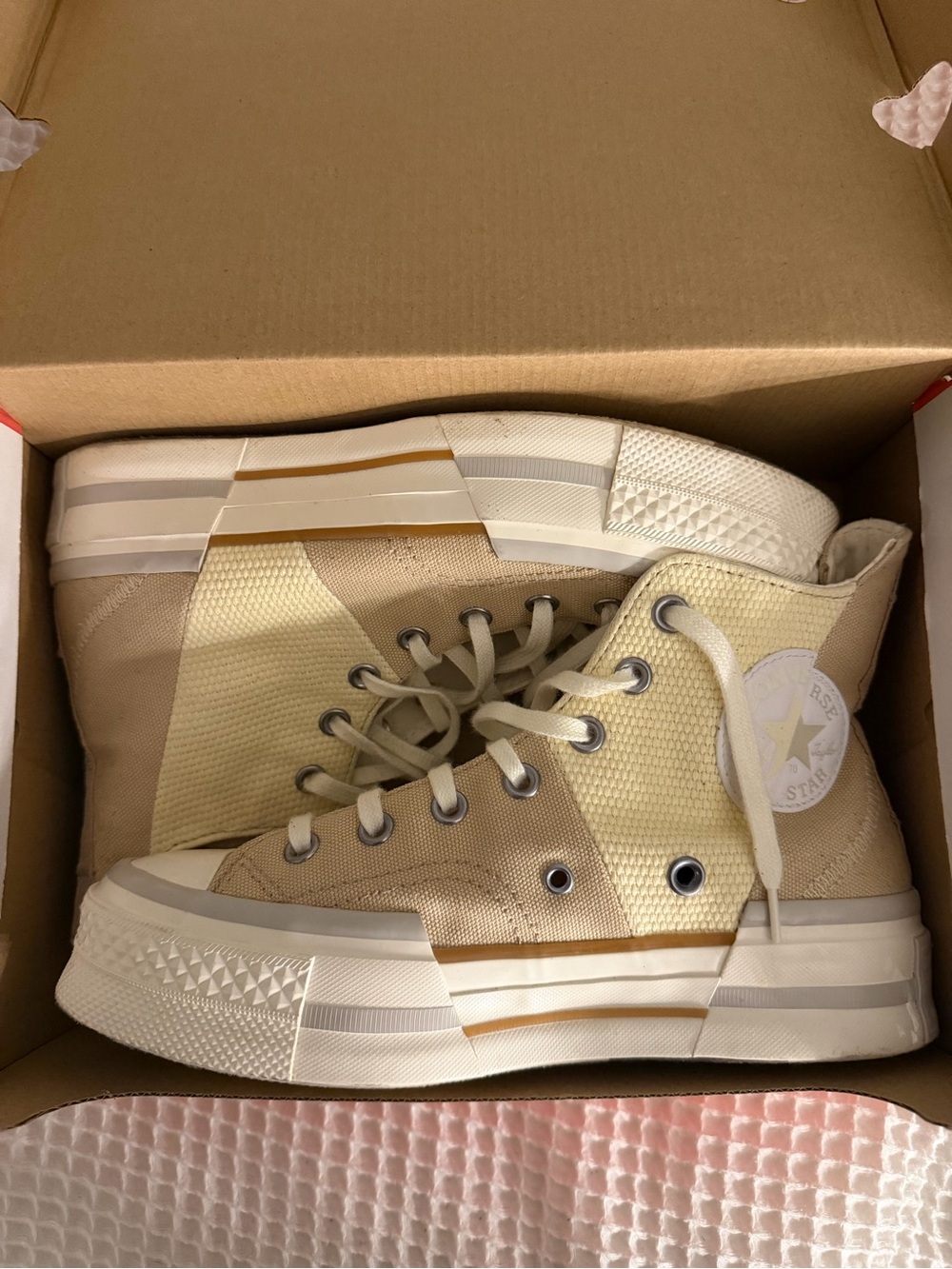 Yellow High-Top Canvas Sneakers - Classic Star Patch